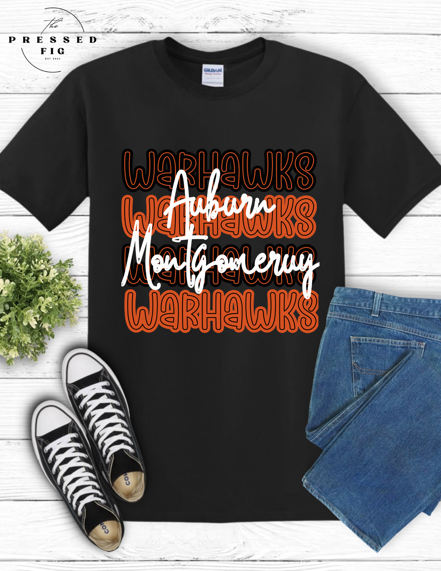 AUM Warhawks Stacked Tee