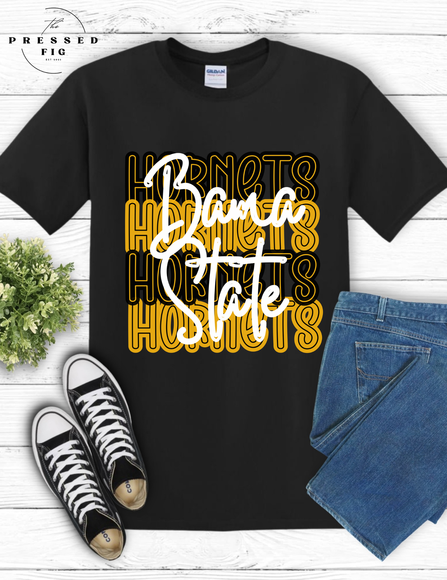 Alabama State Hornets Stacked Tee