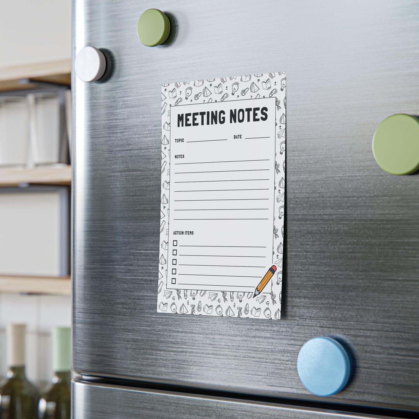 Meeting Notes Notepad – 4x6 Sticky Pad for Teachers | Staff Meeting Tracker with Action Item Checklist