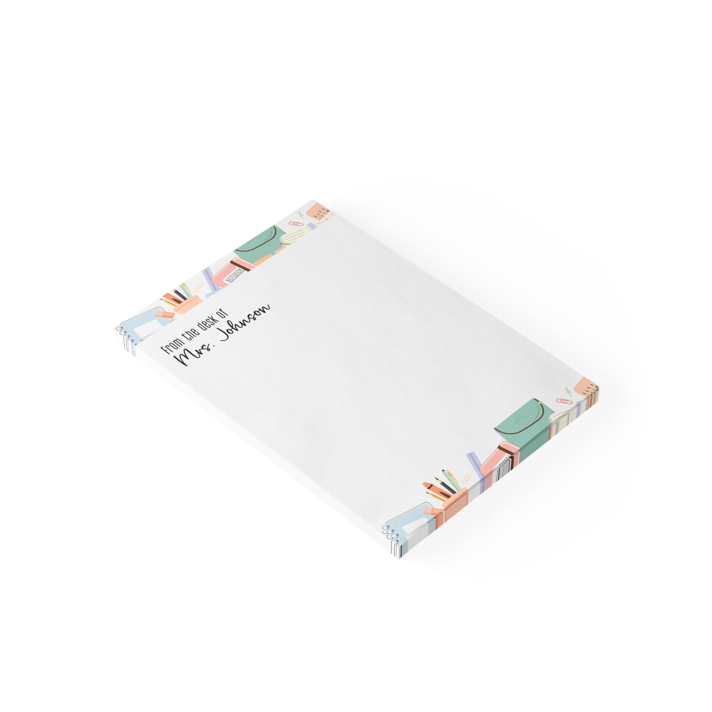 From the Desk Of Notepad – 4x6 Sticky Note Pad for Teachers | Personalized Teacher Stationery