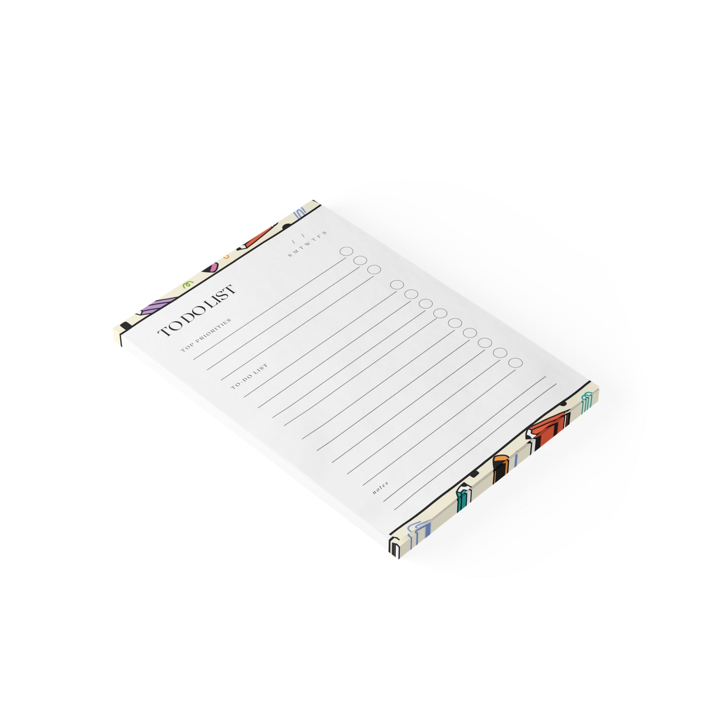 Teacher To-Do List Notepad – 4x6 Sticky Pad for Priorities & Tasks | Daily Checklist with Fun Border