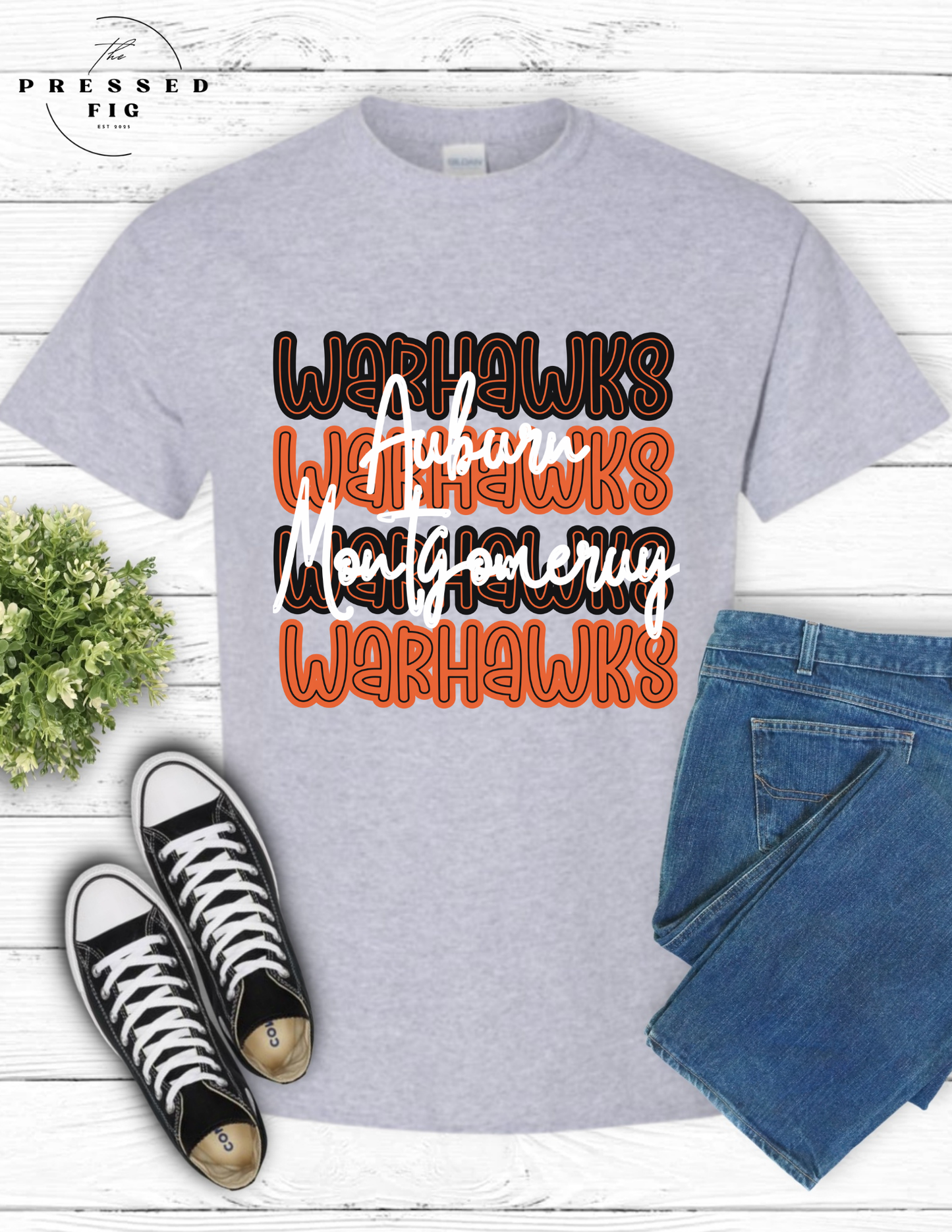 AUM Warhawks Stacked Tee