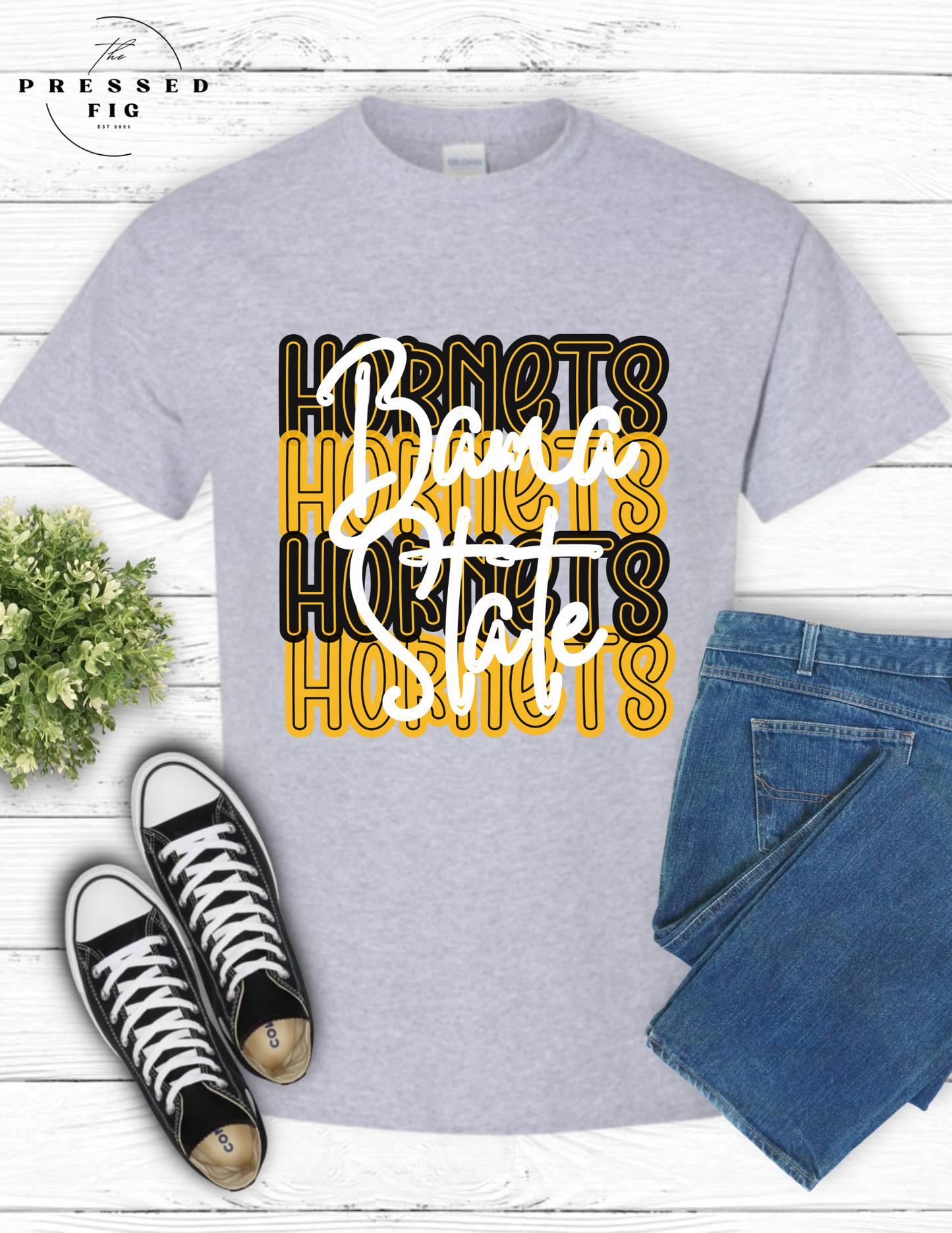 Alabama State Hornets Stacked Tee