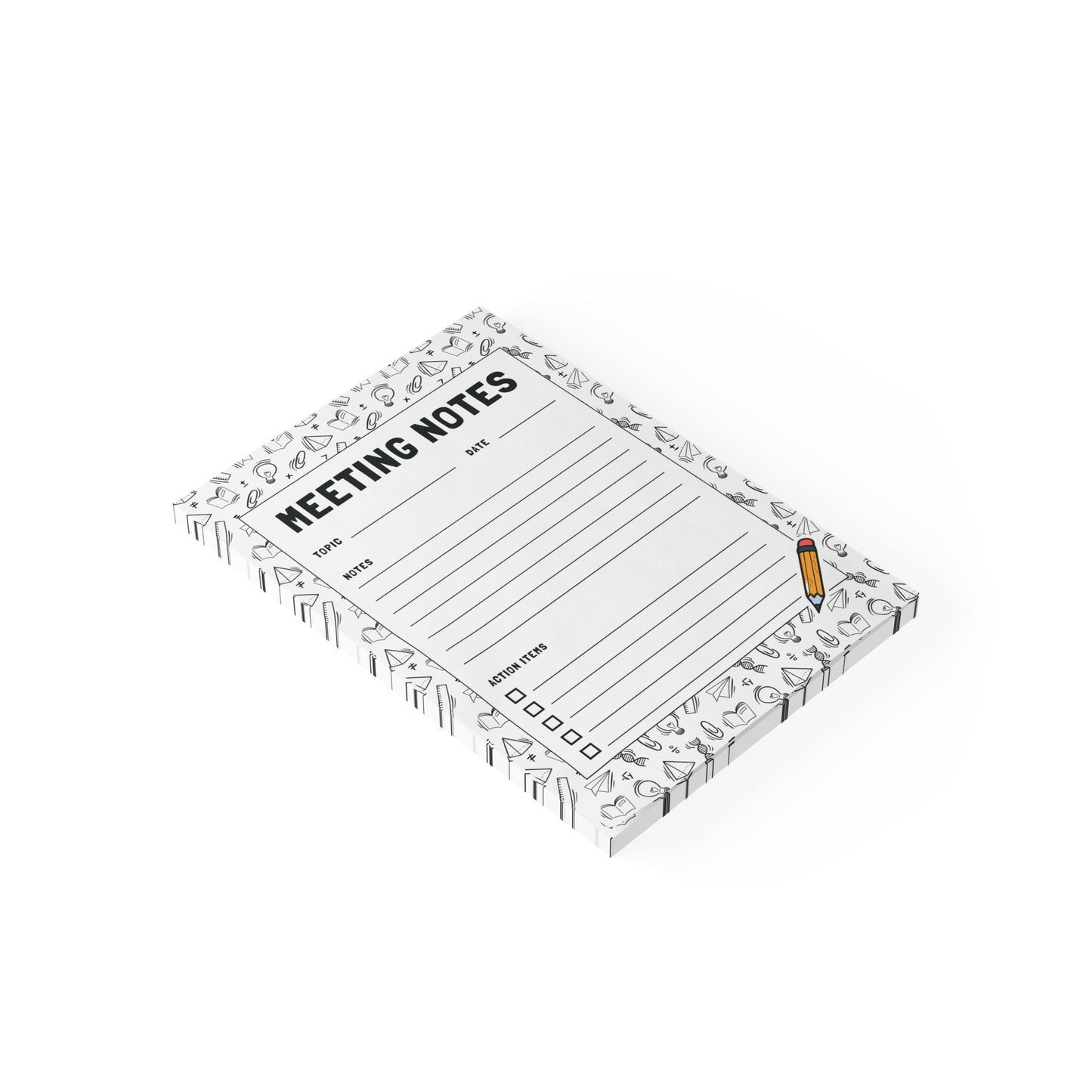Meeting Notes Notepad – 4x6 Sticky Pad for Teachers | Staff Meeting Tracker with Action Item Checklist