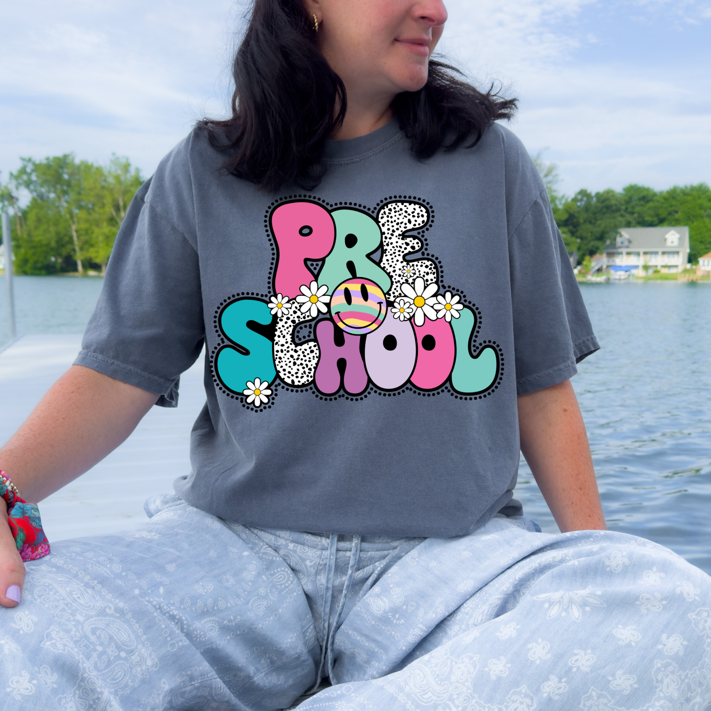 Groovy Pre-K + Preschool Teacher Tee