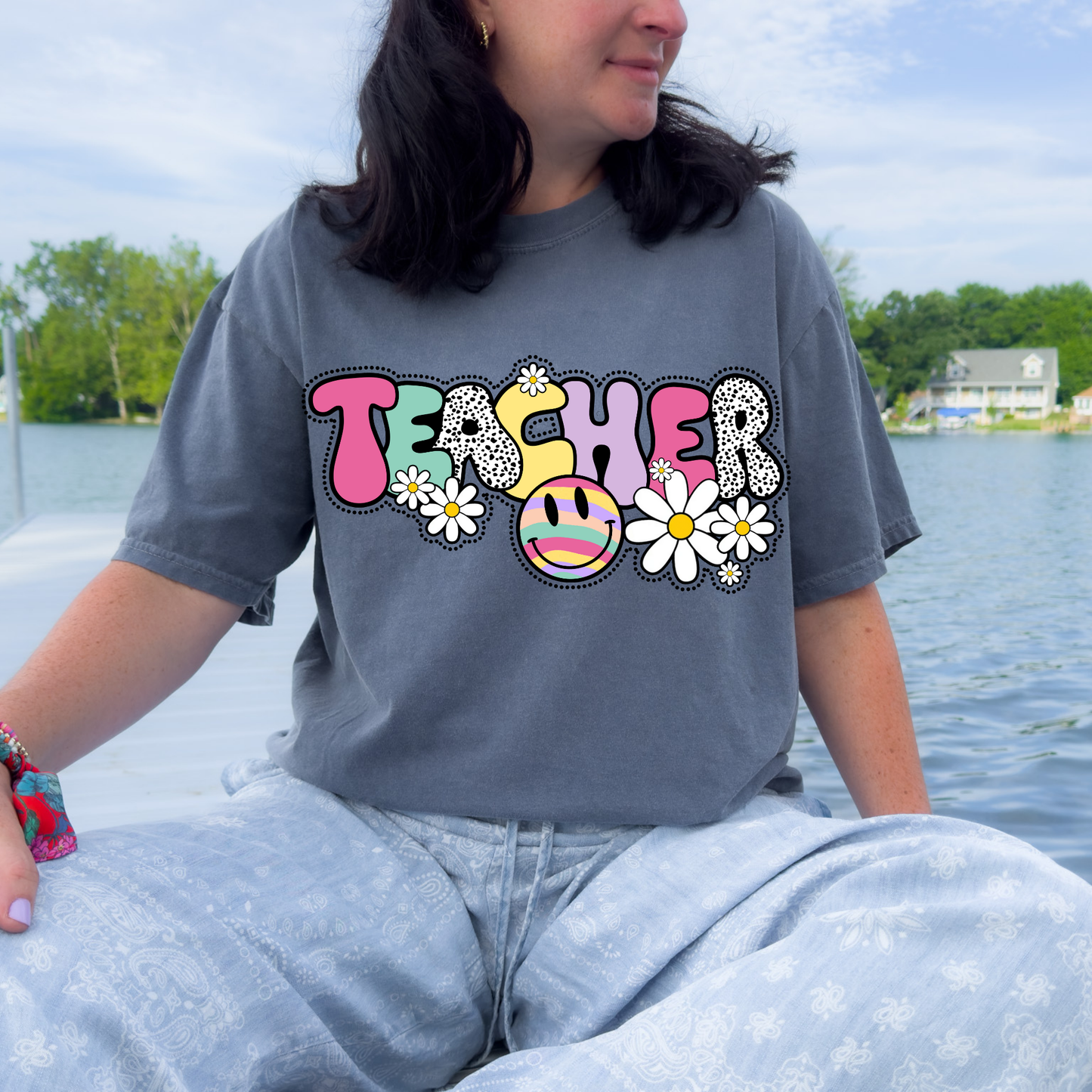 Groovy “Teacher” Graphic Tee