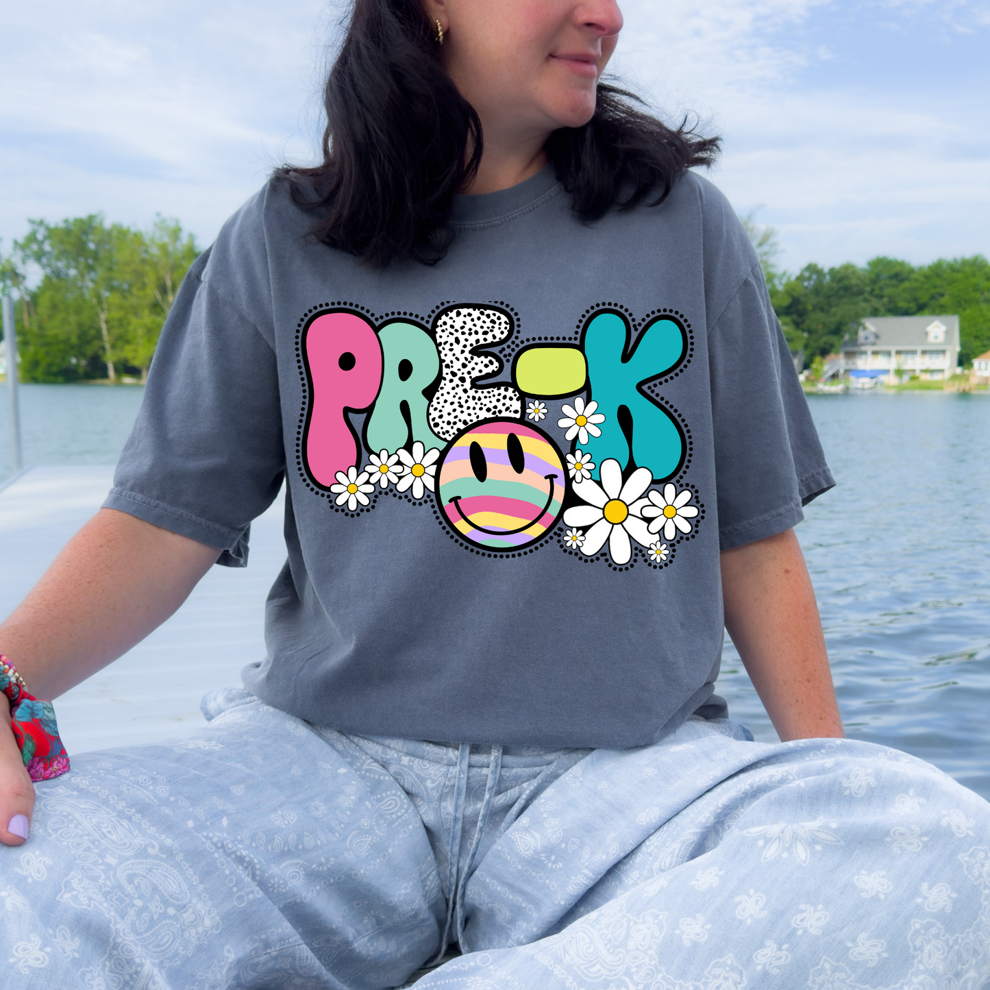 Groovy Pre-K + Preschool Teacher Tee