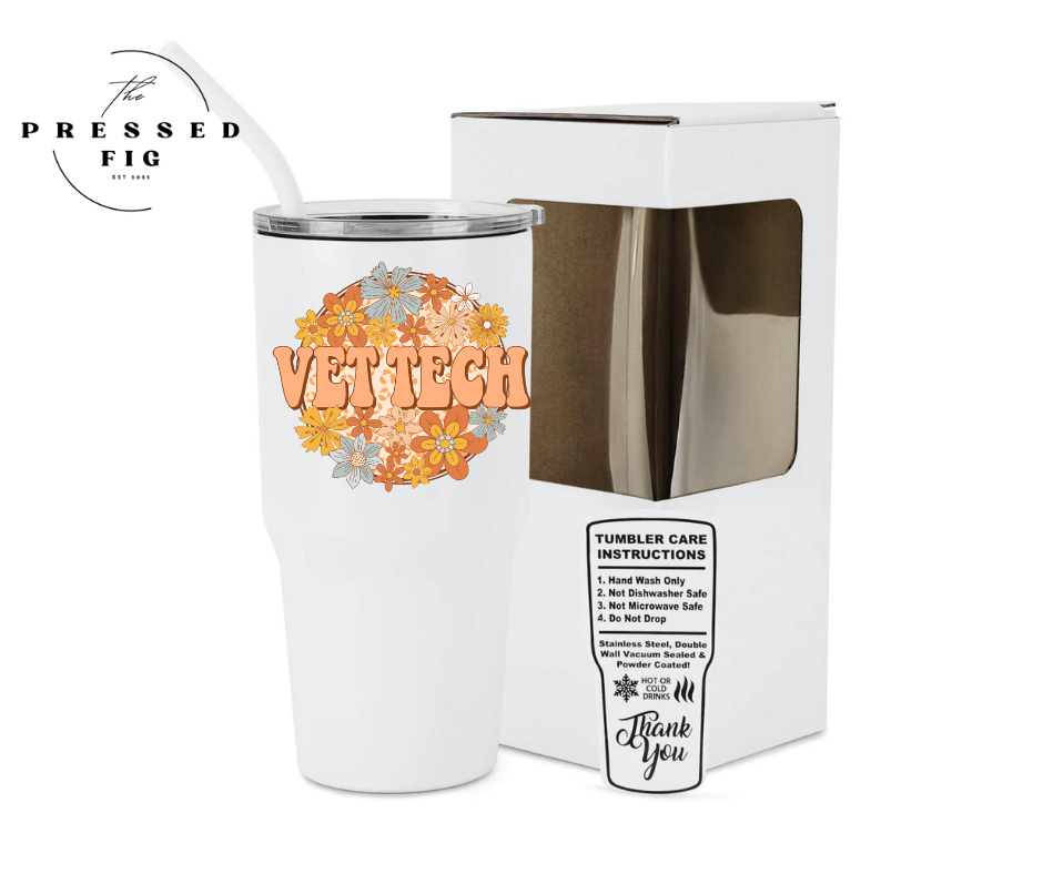 Vet Life Tumblers | 30 oz & 40 oz Stainless Steel Cups w/ Lid & Straw