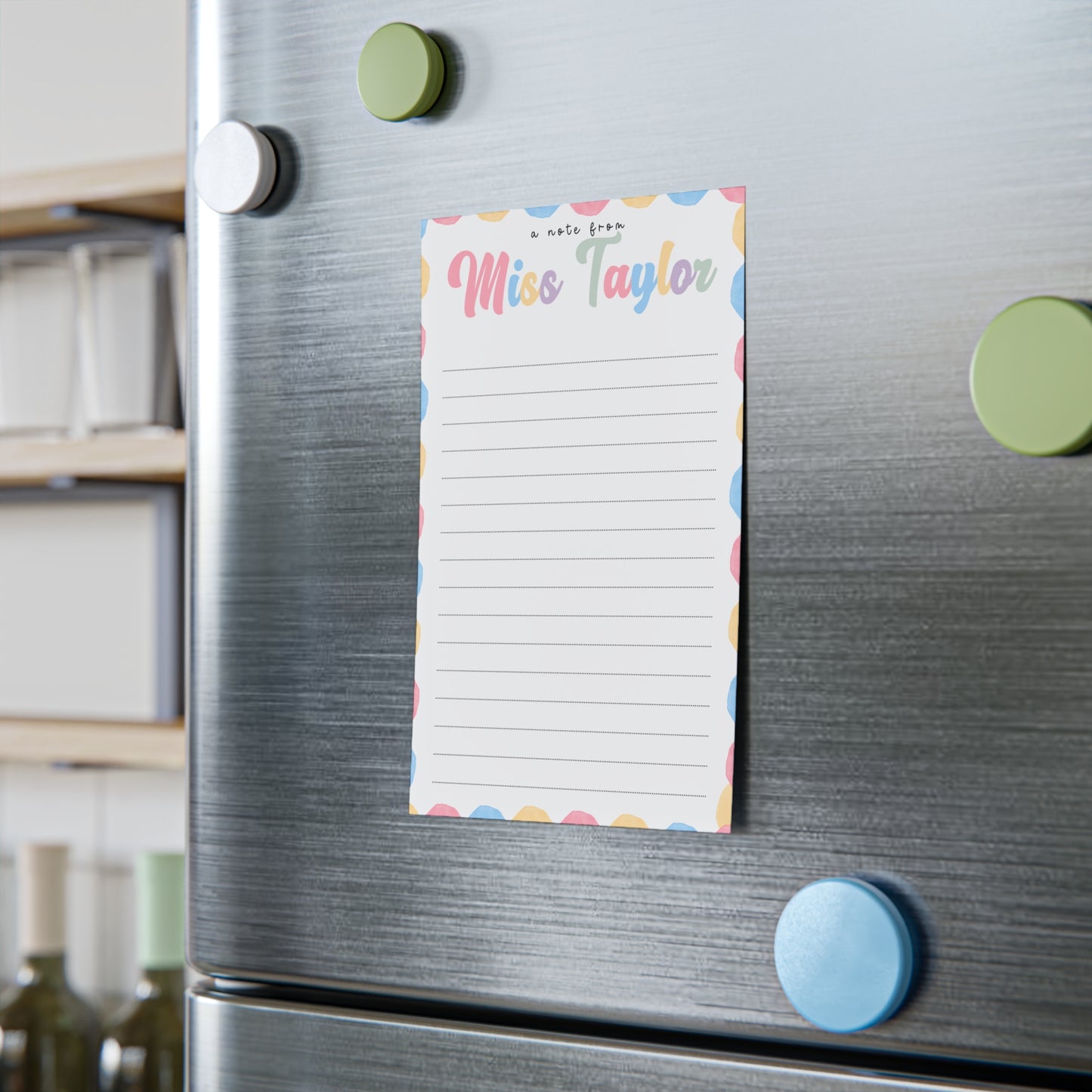 Rainbow Scallop Teacher Notepad – Personalized 4x6 Post-it® Pad