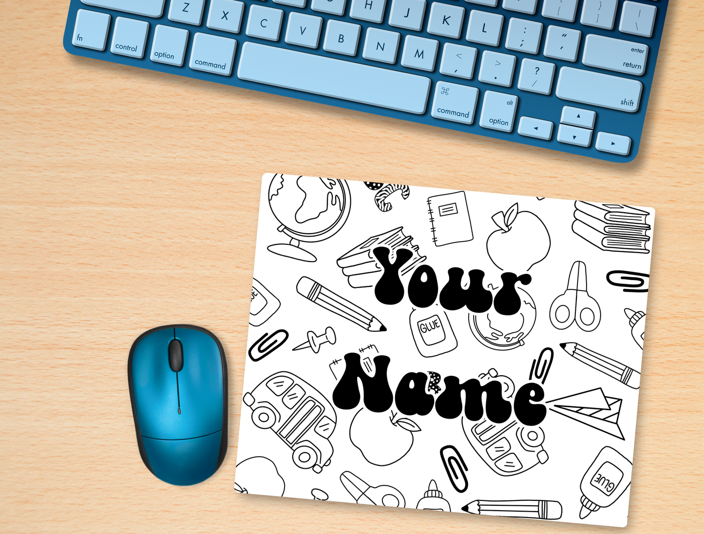 Custom Teacher Mousepad – Personalized Name Mouse Pad for Desk or Classroom