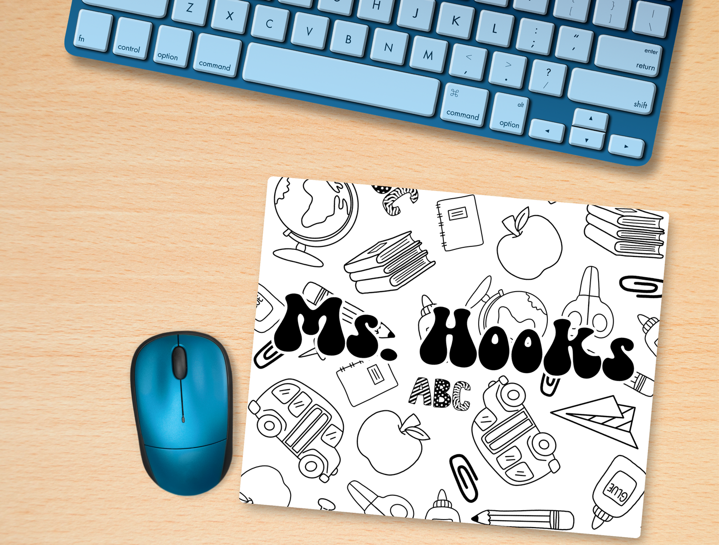 Custom Teacher Mousepad – Personalized Name Mouse Pad for Desk or Classroom