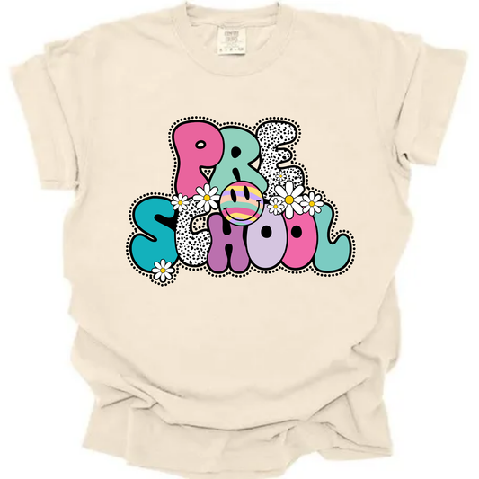 Groovy Pre-K + Preschool Teacher Tee