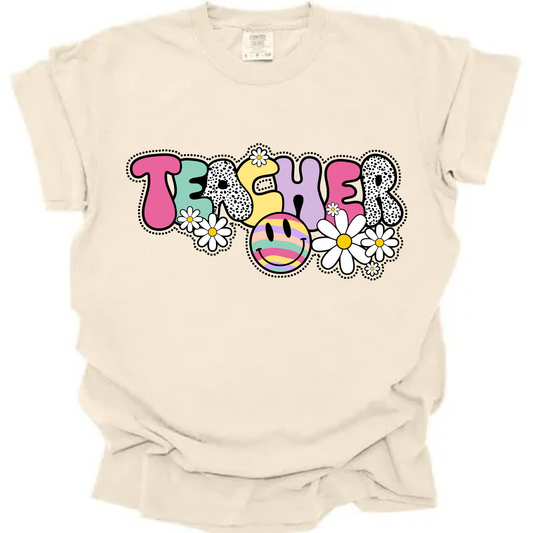 Groovy “Teacher” Graphic Tee