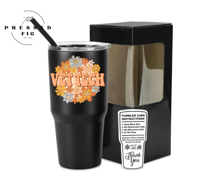 Vet Life Tumblers | 30 oz & 40 oz Stainless Steel Cups w/ Lid & Straw
