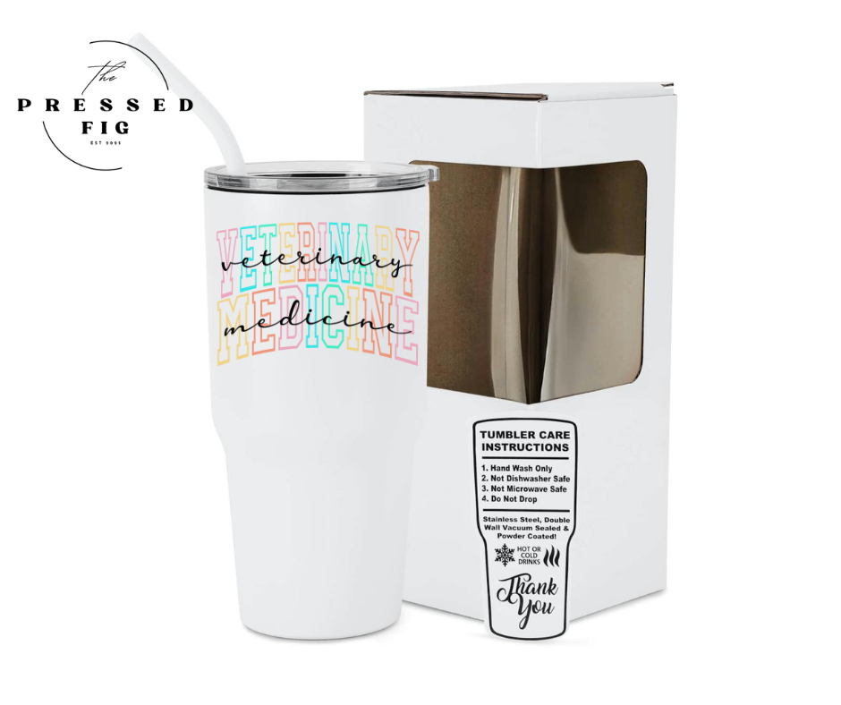 Vet Life Tumblers | 30 oz & 40 oz Stainless Steel Cups w/ Lid & Straw