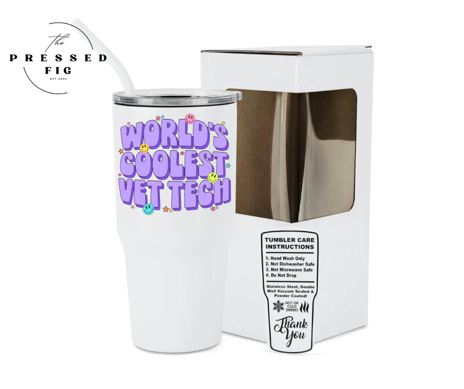 Vet Life Tumblers | 30 oz & 40 oz Stainless Steel Cups w/ Lid & Straw